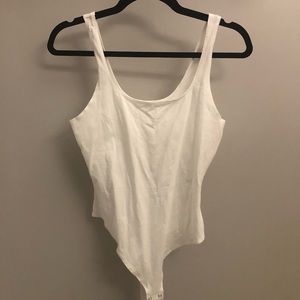Garage Essential White Scoop Neck Tank Bodysuit